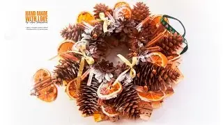 Рождественский венок из шишек своими руками. Мастер-класс. Christmas wreath of pine cones