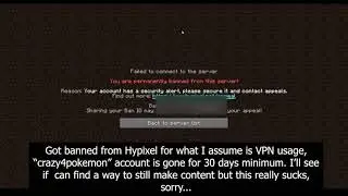 I got banned from Hypixel