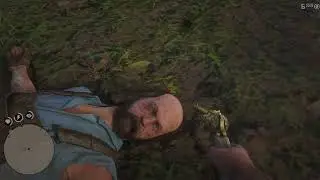 I found a RDR2 NPC that kinda looks like Michael from GTA 5