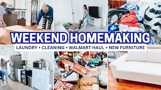 HOMEMAKING MOTIVATION : WALMART HAUL | NEW FURNITURE | HOUSE CLEANING