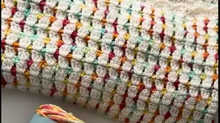 Cloud baby blanket with shell border