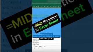 Use MiD Function in Excel 💯 #excel #shorts