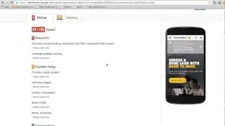 Using Google Page Speed Insights