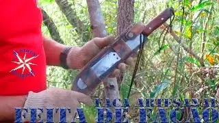 Faca Artesanal Feita com Facão Tramontina