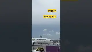 🤓 Mighty Boeing 777 ✈️Lufthansa Cargo 🇩🇪 taxiing. What’s your favorite 🤩 Cargo Airline❓#shorts