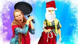Куклы Барби и Новый год! Кен пришел с подарками и напугал Бабу Маню. Игры для девочек в куклы