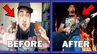 Slamming 2 SHOT GLASSES of DA BOMB | Then Playing Guitar