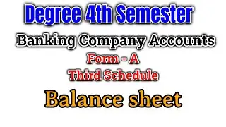 Degree 4th sem Banking company Accounts Balance Sheet  in Telugu