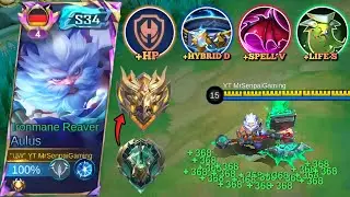 EXP LANE AULUS ABUSE HYBRID TANK AND LIFE STEAL BUILD TO RANK UP - AULUS BEST BUILD AND EMBLEM 2025