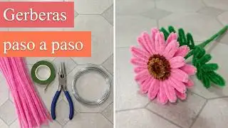 Gerberas de limpiapipas | Bonitas y Fácil.