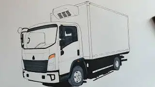 Hand-drawing Refrigerated truck Commercial vehicle Light truck Howo light truck