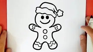 HOW TO DRAW A CHRISTMAS GINGERBREAD MAN