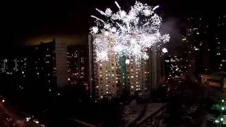 Moscow New Year's Fireworks 2014 Новогодний фейерверк в Москве.