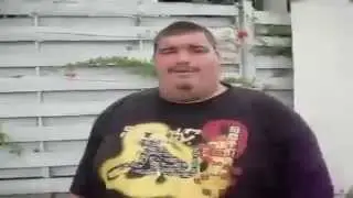 Fat guy totally wrecks sign