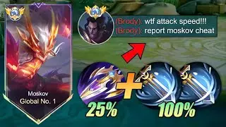 TOP 1 GLOBAL MOSKOV WTF ATTACK SPEED BUILD!! 200% SPEED HACK!?😱 (MUST TRY) - MLBB