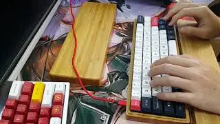 cherry mx red silent keyboard wood housing, 35g lubrication