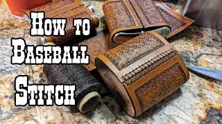 How to baseball stitch leather for flask covers.