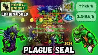 Tibia - Knight Level 1021 hunt solo PLAGUE SEAL | Ek Hunt Solo #197