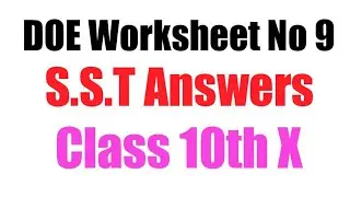 DOE Worksheet 9 class 10 Sst|| In english||#shorts