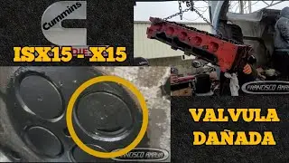 Motor cummins ISX15 cabeza de cilindros con problemas internos dano al motor reparacion