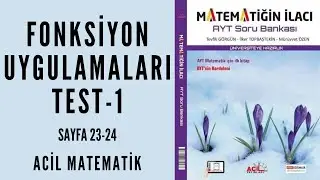MATEMATİĞİN İLACI AYT SORU BANKASI (Fonksiyon Uygulamaları Test-1)