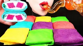 ASMR RAINBOW CREPE CAKE, HONEY JELLY, HOMEMADE FOOD 레인보우 크레이프 케이크, 꿀 젤리 먹방 EATING SOUNDS MUKBANG 咀嚼音