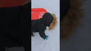 first time snow sledding 🎿