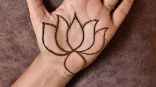 Beautiful Lotus🌷Mehandi design|Easy Arabic mehndi design|Maruthani design front hand|Mehendi design