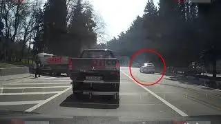 В Адлере водитель грузовика уходя от удара едва не задавит сотрудника ДПС