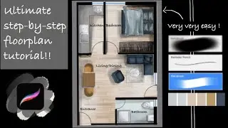 Unbelievably easy 'Floor-plan' rendering | Procreate Tutorial 