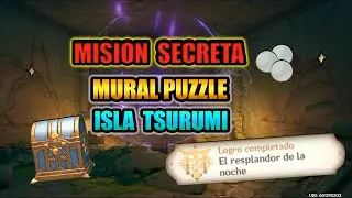 PUZZLE EN EL MURAL DE LA ISLA TSURUMI /  GEMAS RELUCIENTES EN FORMA DE ESTRELLA / GENSHIN IMPACT
