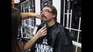 Harley Showing His Support!! Good-Bye Facial Hair, Hello Baby Face!