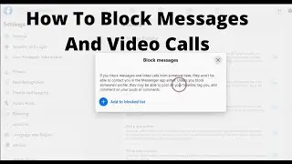 How To Block Messages And Video Calls On Facebook From Non-Friends / Strangers In 2022