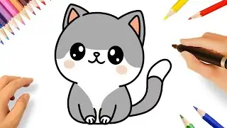 COMO DESENHAR UM GATINHO FÁCIL PASSO A PASSO 😻