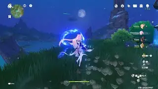 Perfectly timed explosion | Kokomi's feet glow in the water with her burst 🥺