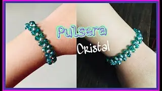 Hermosa Pulsera con Cristales y Balines/ Fácil