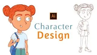 Character design in Illustrator - Ginger girl