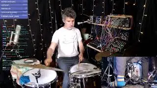 Drumming to 0-CTRL seqence. Kick triggers modulations | 