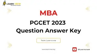 PGCET - MBA - 2023 - Answer Key | Learncrew | Lakshmanan
