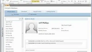 Microsoft Office Access -Use the Contacts Web Database template