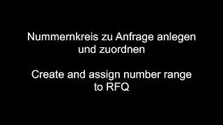 SAP MM - Create and assign number range to RFQ