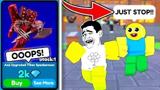 🤔 Bro Overlooked the *Price Mistake* on His Axe Upgraded Titan Speakerman!! 😂 - Toilet Tower Defense