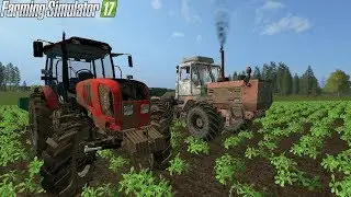 МТЗ 2022 3 и Т 150к Вносение удобрений