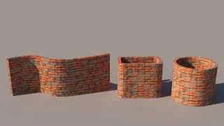 create curved brick wall in 3DsMax