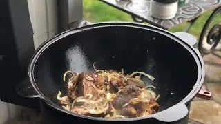 Мясо в казане на костре по рецепту от Рината