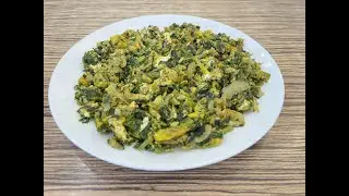 ВКУСНОЕ, СЫТНОЕ И ПОЛЕЗНОЕ БЛЮДО- ЯИЧНИЦА С ЗЕЛЕНЫМ ЛУКОМ И ЗЕЛЕНЬЮ