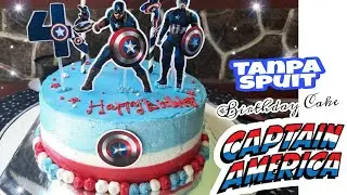 Birthday Cake untuk anak laki-laki CAPTAIN AMERICA