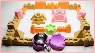 Comfortable video sand Castle Kinetic sand 015 - music by canon - sand play
