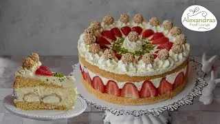 Ostertorte 2023/ Erdbeer-Windbeutel Mascarpone Torte / ohne Gelatine/  Geburtstagstorte!