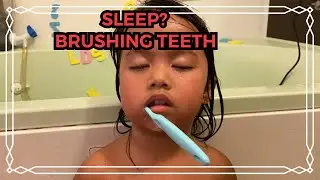 ADORABLE TODDLER FALLING ASLEEP WHILE BRUSHING TEETH |FUNNY【MOMMY YNA】